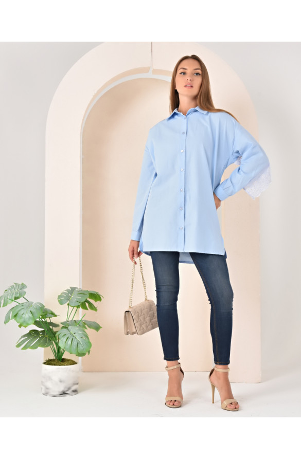 FİSTO DETAYLI GÖMLEK SS0021 BEBE MAVİSİ